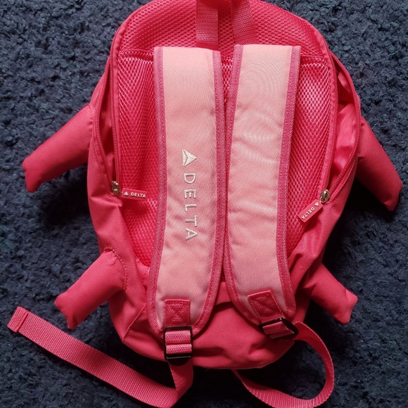 Delta Airlines Pink Kids Backpack Airplane Shaped - Picture 10 of 16